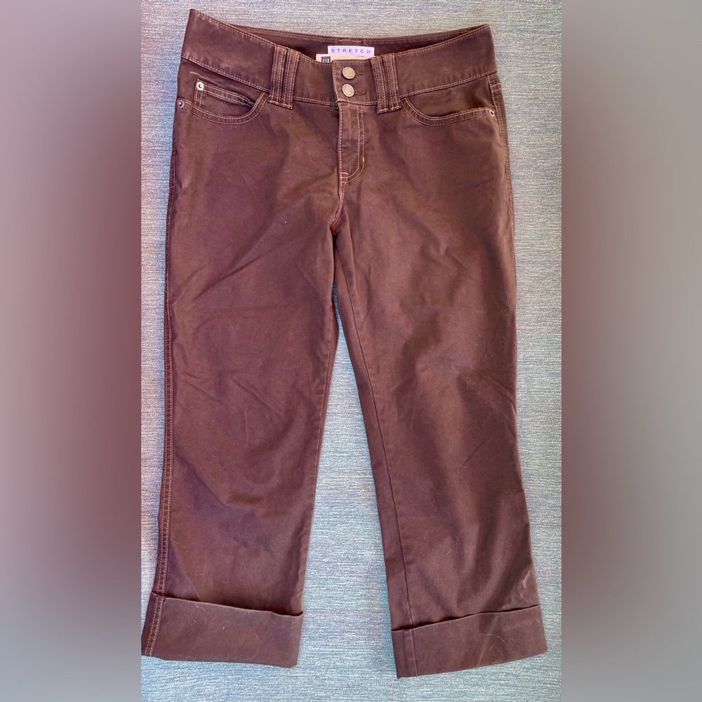 Women's GAP Stretch 5 Pocket Chocolate Color Capris Size 4
